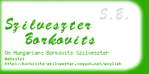 szilveszter borkovits business card